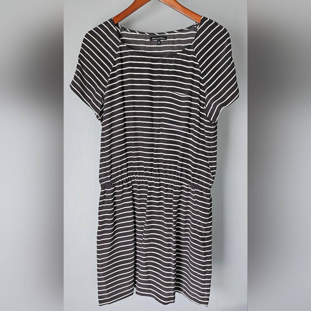 2010s Anthropologie X Broadway & Broome Navy/White Striped Mini Dress w/ Pockets